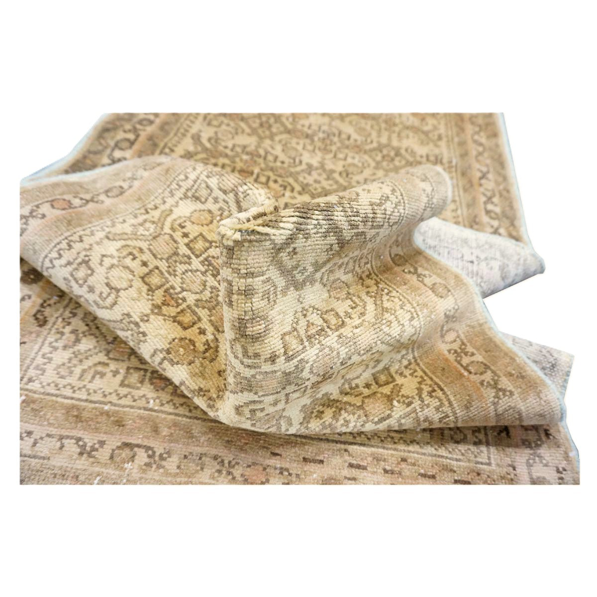 Persian Malayer Wool 2x8 Ivory & Taupe Handmade Runner Rug #1140270