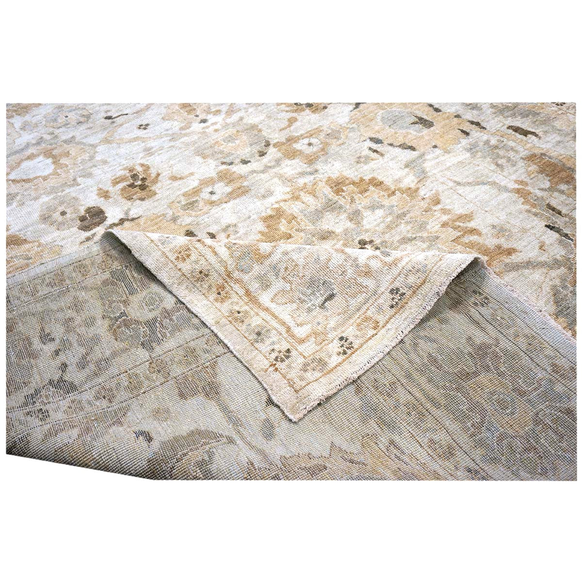 Persian Sultanabad Wool 9x13 Tan, Grey, Taupe & Ivory Handmade Area Rug #1142628