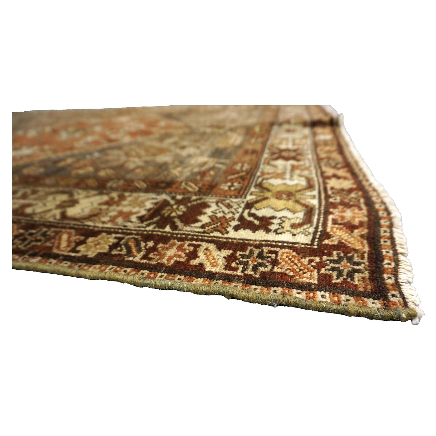 Antique Persian Bijar Wool 4x10 Grey & Rust Handmade Gallery Rug #1142958