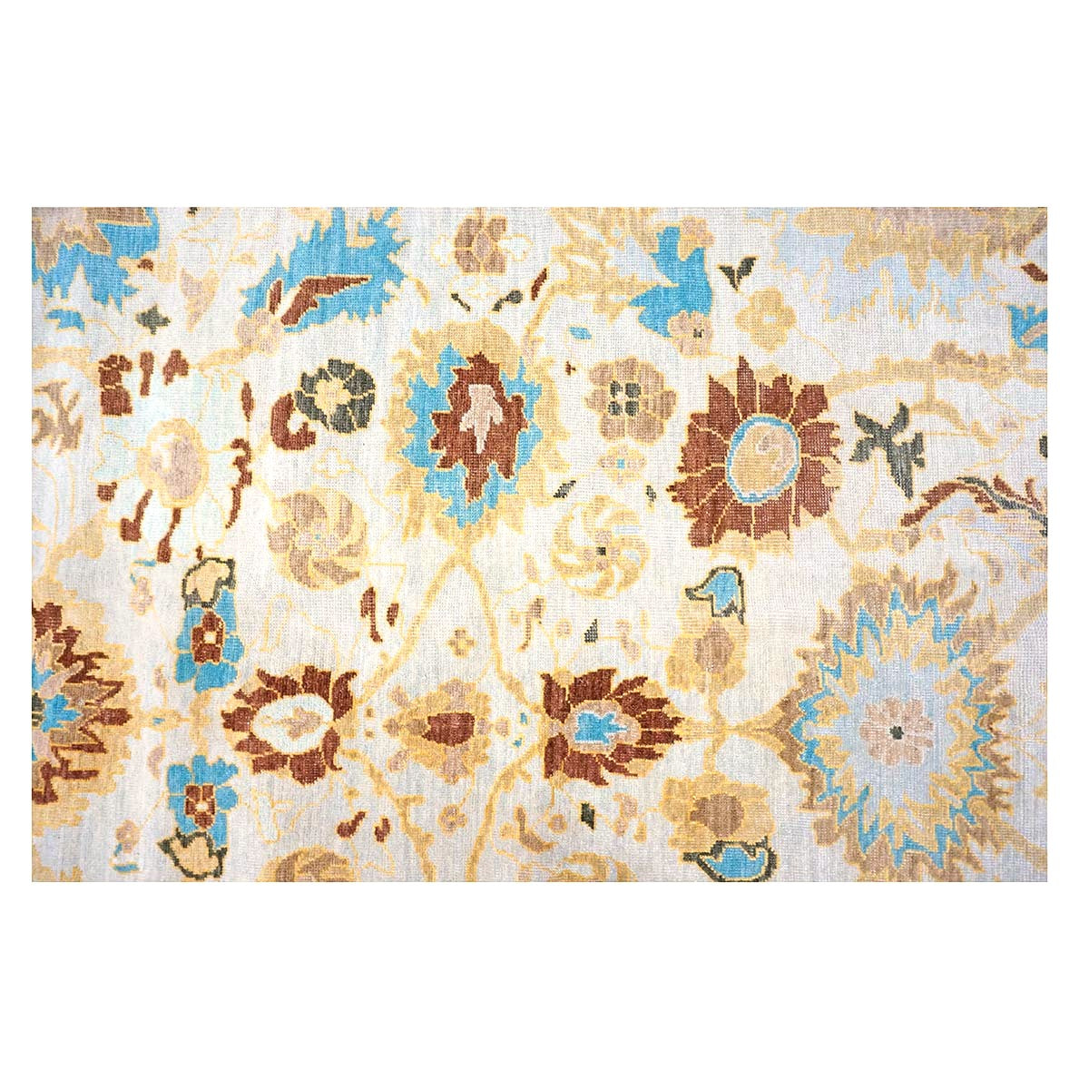Afghan Sultanabad Wool 8x10 Blue, Ivory & Beige Handmade Area Rug #1143688