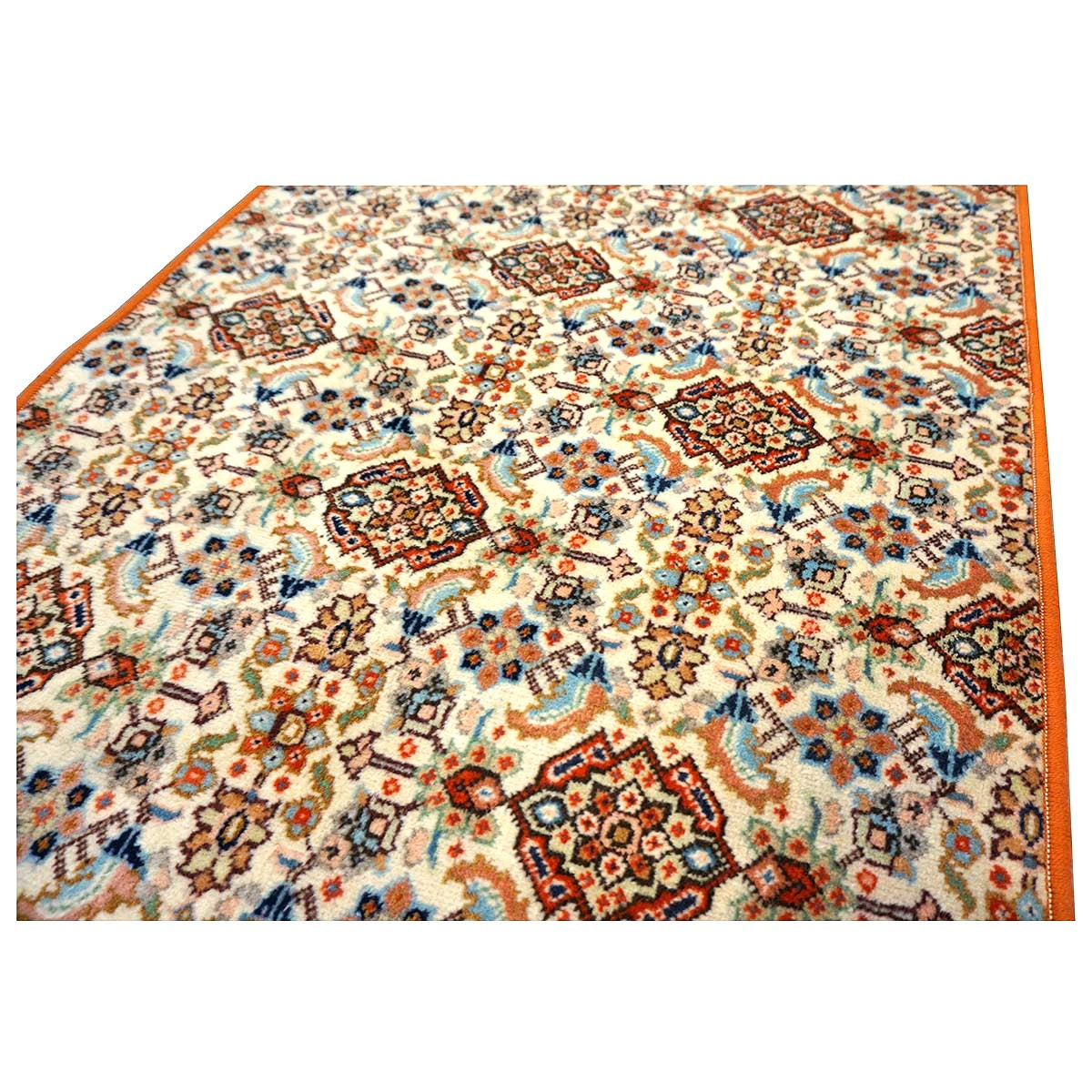 Vintage Persian Tabriz Taba Tabai Wool 3x10 Orange & Ivory Handmade Runner Rug #1144064