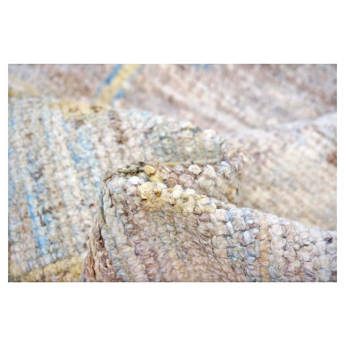 21st Century Turkish Oushak Wool 9X13 Charcoal, Tan & Blue Handmade Area Rug #1144139