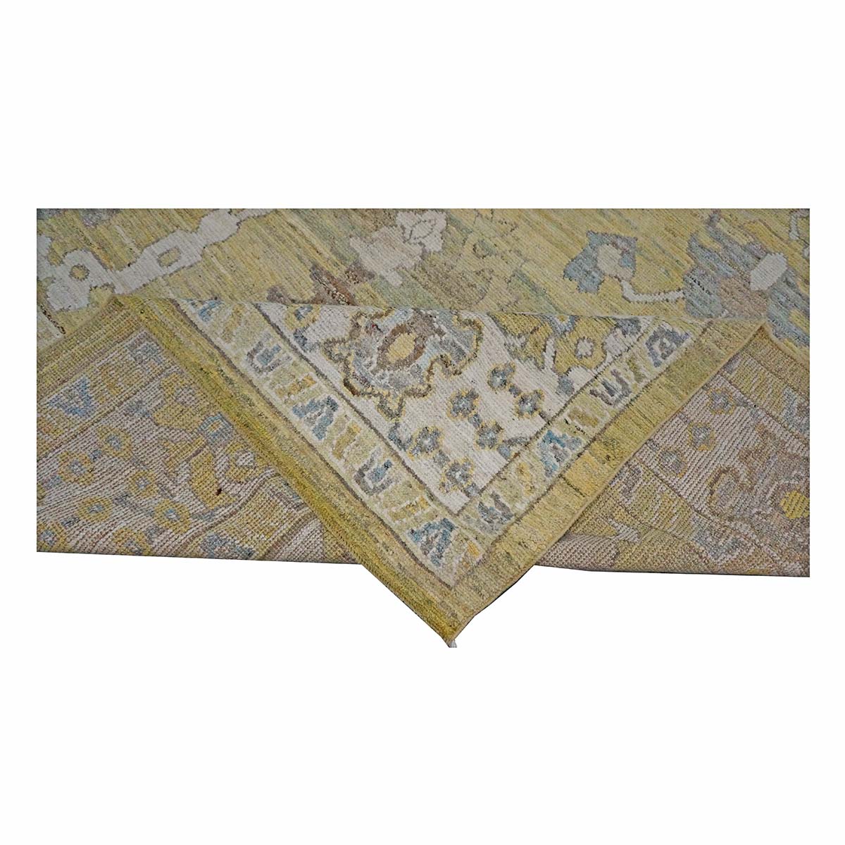 21st Century Turkish Oushak 9X13 Gold, Ivory & Gray Handmade Area Rug #1144134 image 10