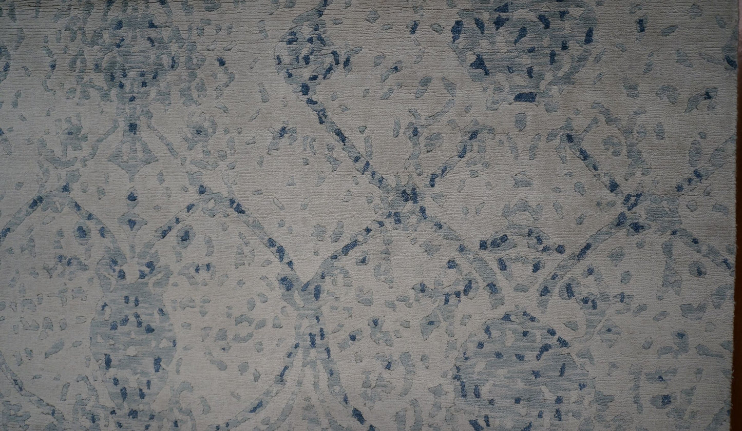 *Area Rugs: #1143454 Modern Wool and Silk 7 x 10 Indo Nepal Beige Rug image 2