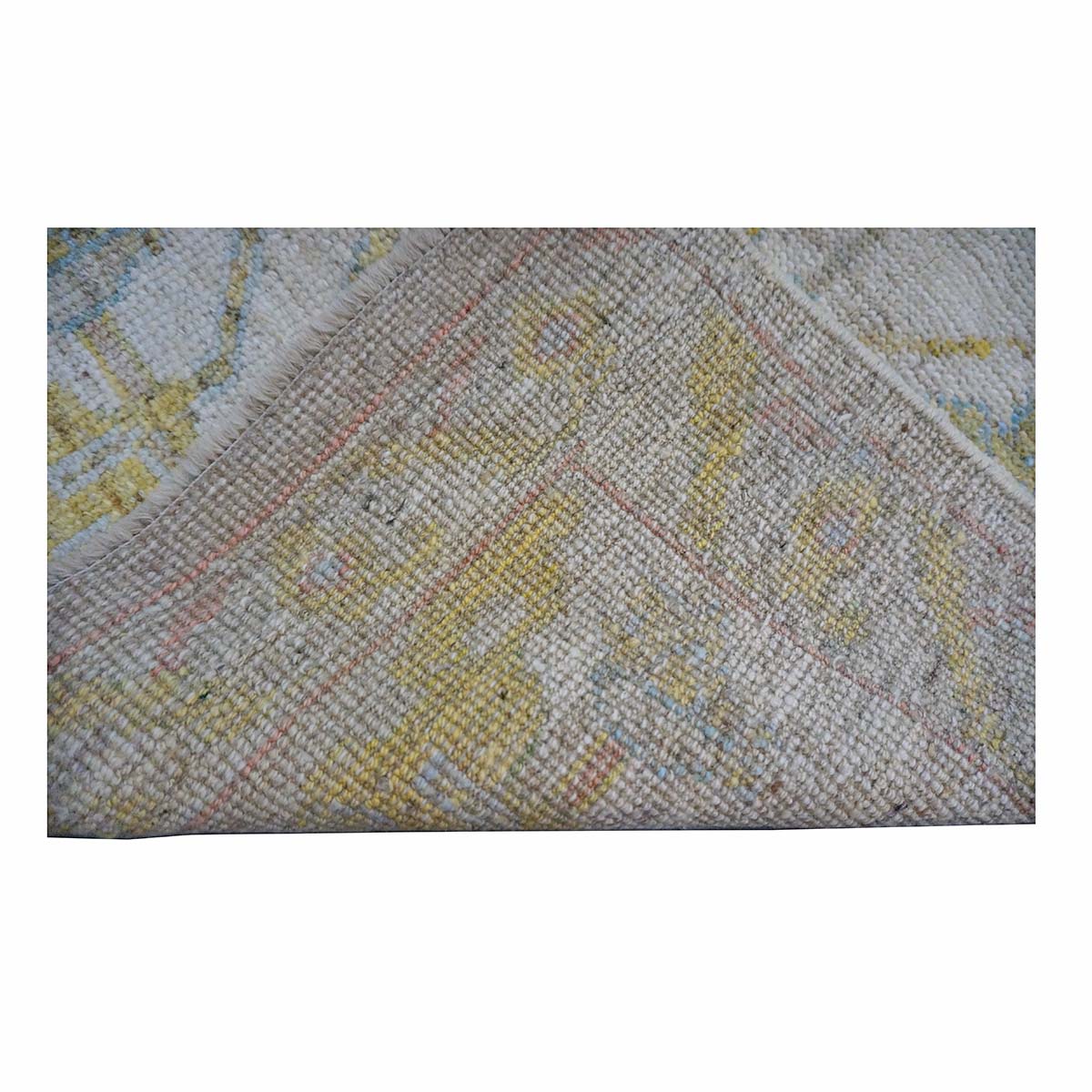 21st Century Turkish Oushak 3X19 Gold& Ivory Handmade Area Rug #1144106 image 9
