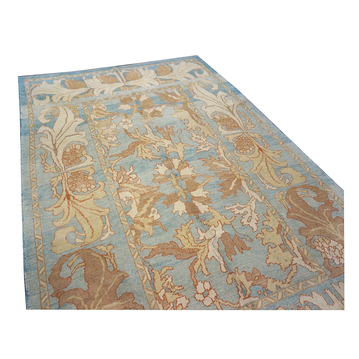 21st Century Turkish Donegal Oushak 8x11 Blue, Ivory, & Clay Area Rug #1140682 image 2