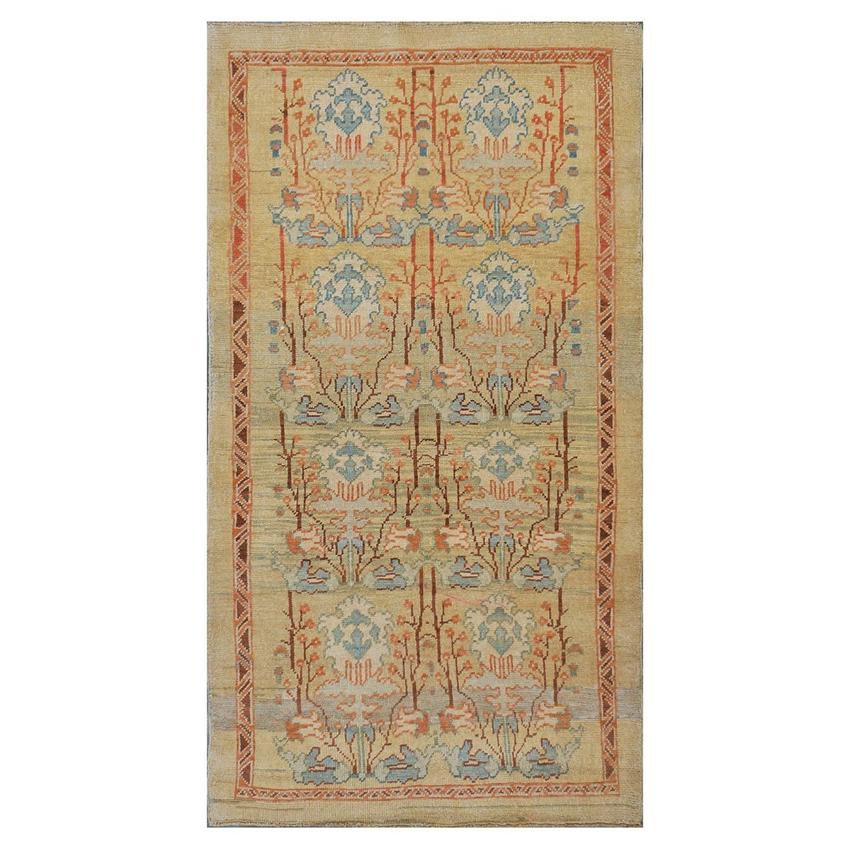 21st Turkish Donegal 4x8 Tan and Rust Handmade Area Rug #1140876 image 0