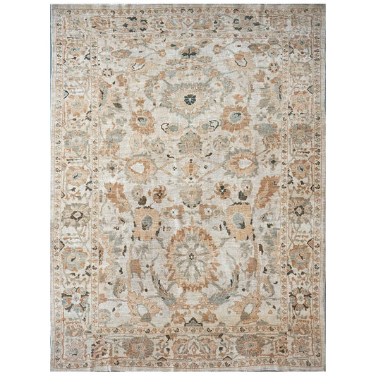 Persian Sultanabad 9x12 Tan and Ivory Handmade Area Rug #1142628 image 0