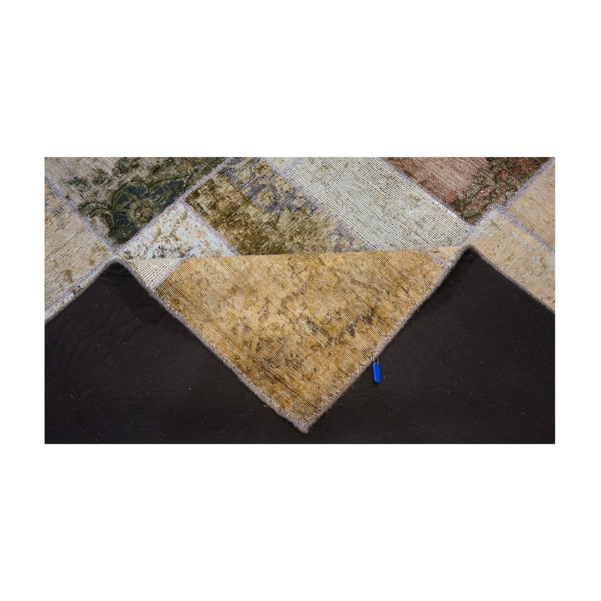 Vintage Persian Kerman Patchwork 5X5 Beige Area Rug #1142755 image 3