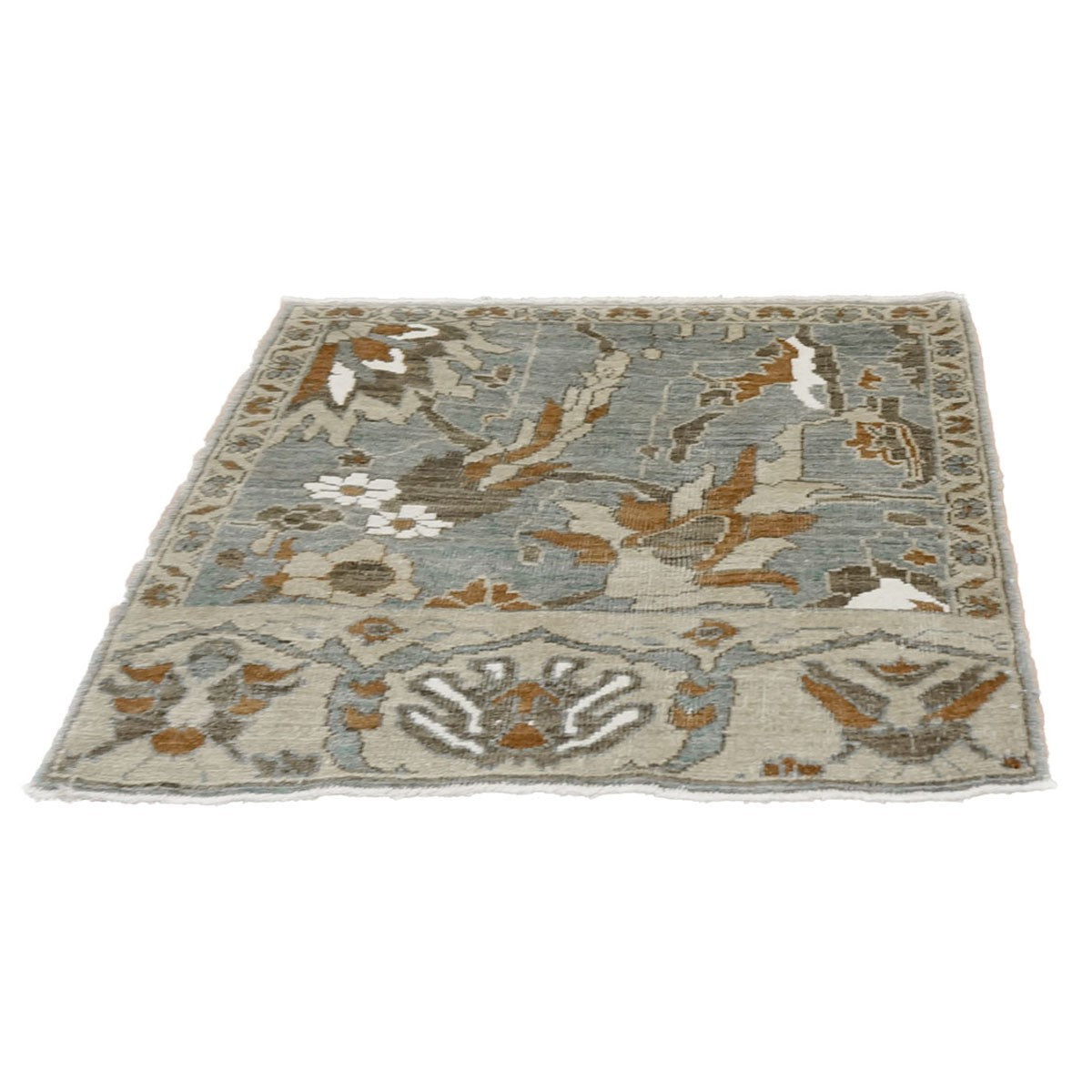 Persian Sultanabad Masters 3x3 Slate & Rust Square Handmade Area Rug #1141929 image 3