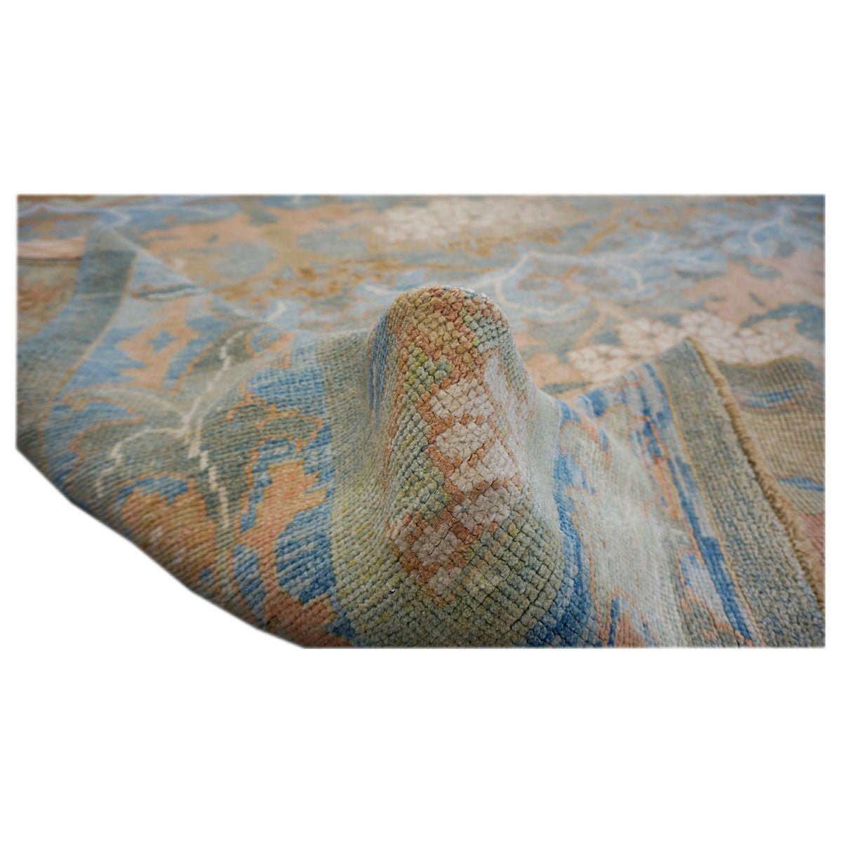 Turkish Donegal 8x11 Blue, Green, & Salmon Handmade Area Rug #1140933 image 5