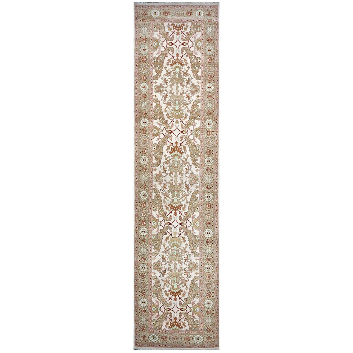 Persian Sultanabad 4x17 Light Khaki & Ivory Hall Runner #1143260 image 0