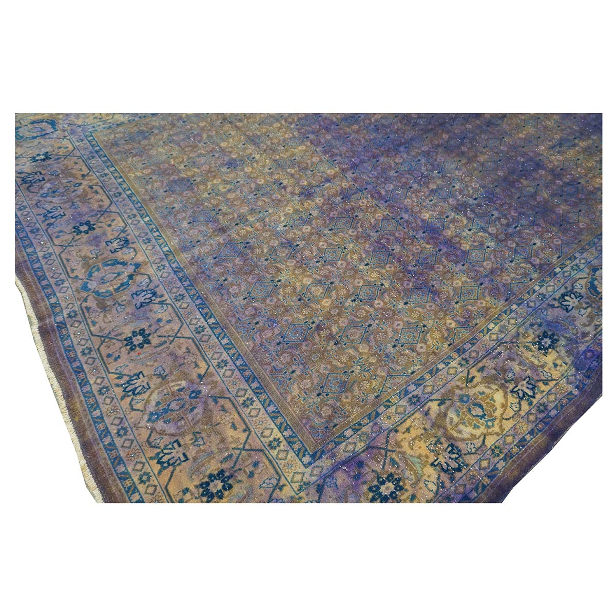Vintage Persian Mahal Modern Overdye 7x10 Purple Handmade Area Rug #9902744 image 10