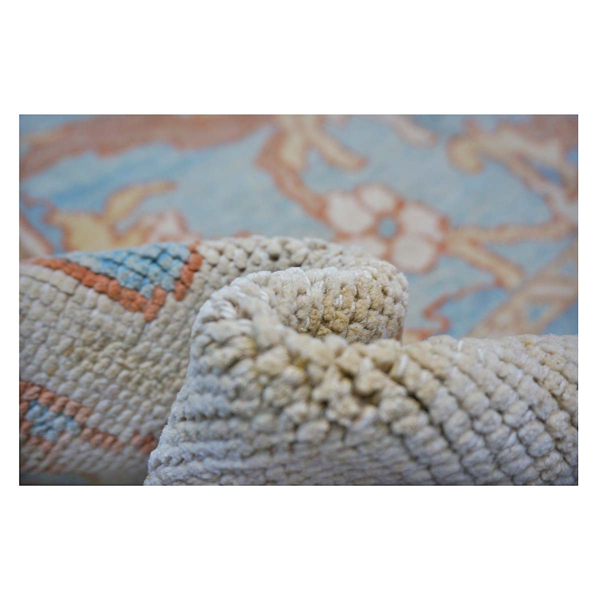 21st Century Turkish Donegal Oushak 8x11 Blue, Ivory, & Clay Area Rug #1140682 image 10