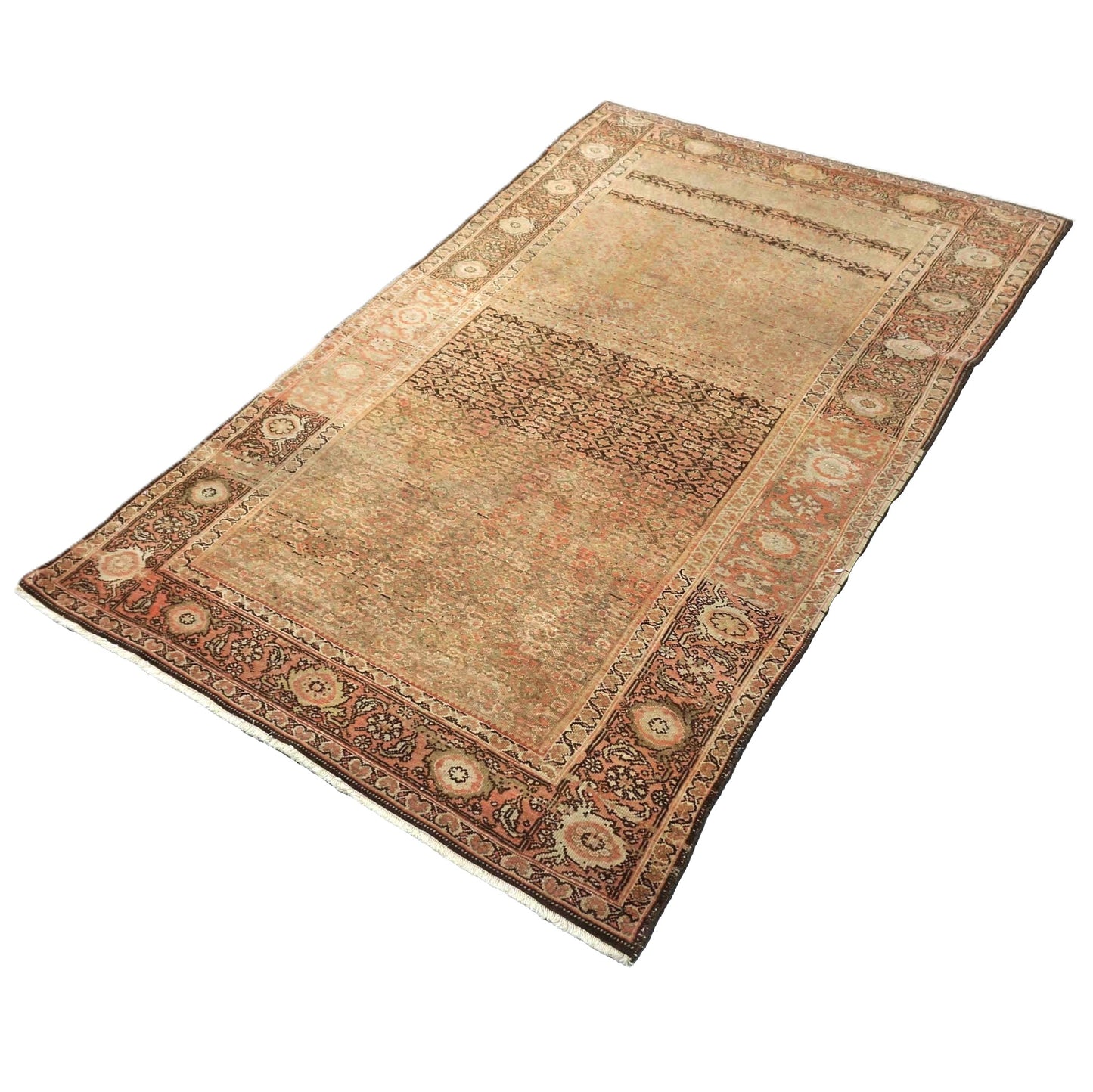 Persian Malayer Wool 3x5 Taupe, Rose & Ivory Handmade Area Rug #1140027