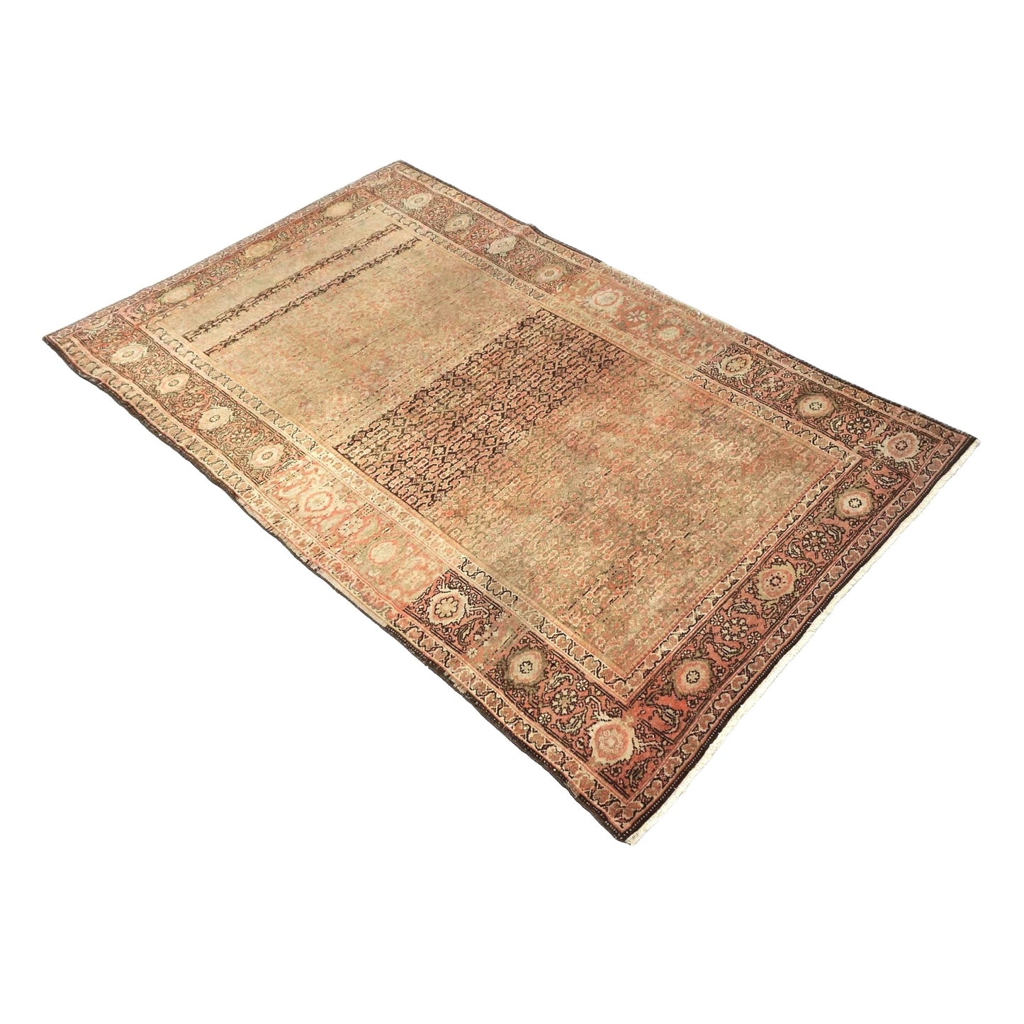 Persian Malayer Wool 3x5 Taupe, Rose & Ivory Handmade Area Rug #1140027