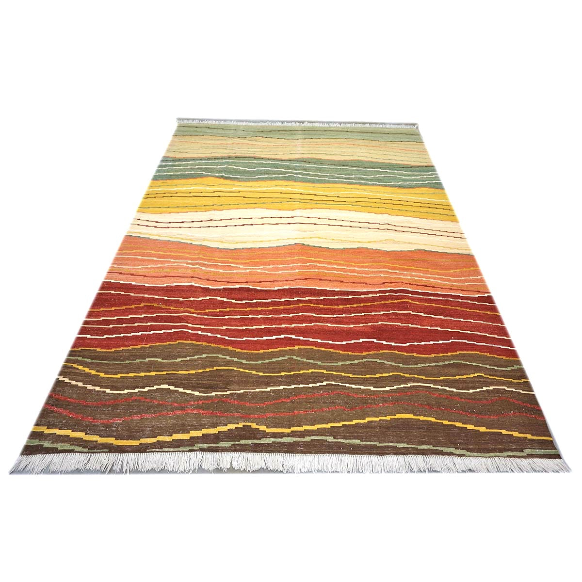 Persian Safari Kilim Wool 7x9 Multicolor Striped Handmade Area Rug # 1140045