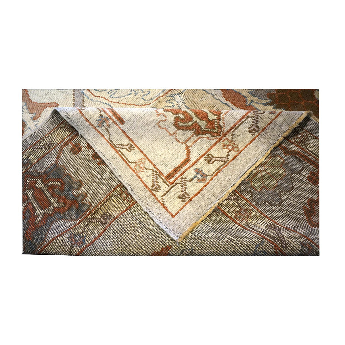 Turkish Oushak Wool 9x13 Gray, Ivory & Brown Handmade Wool Area Rug #1140109