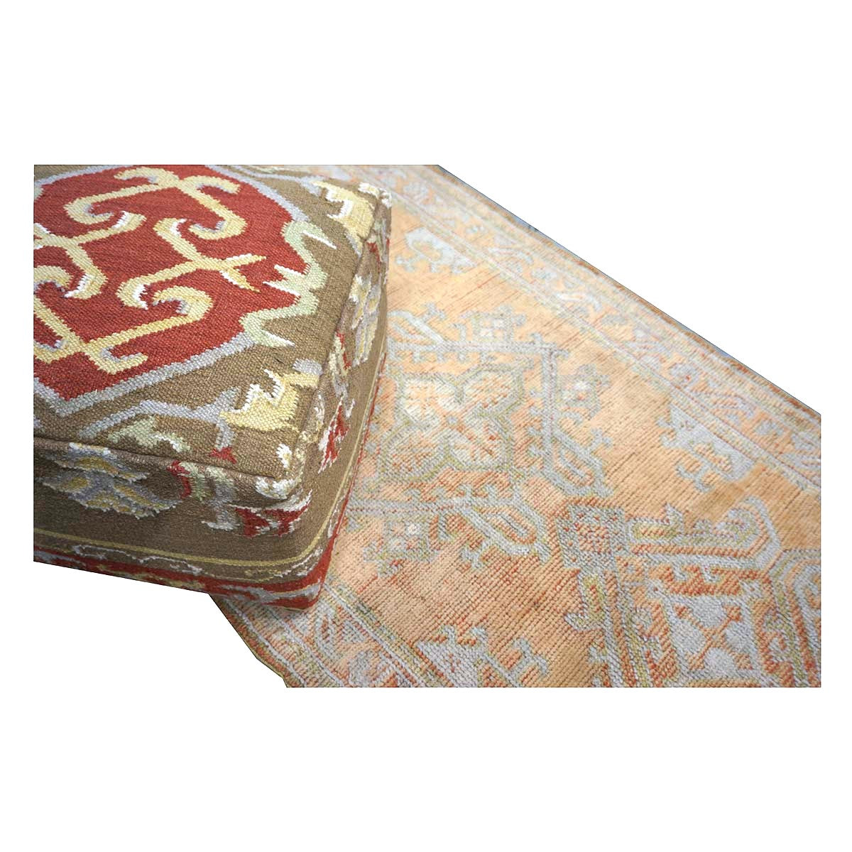 Antique Turkish Oushak 3X11 Golden Beige & Ivory Handmade Runner Rug #1140253