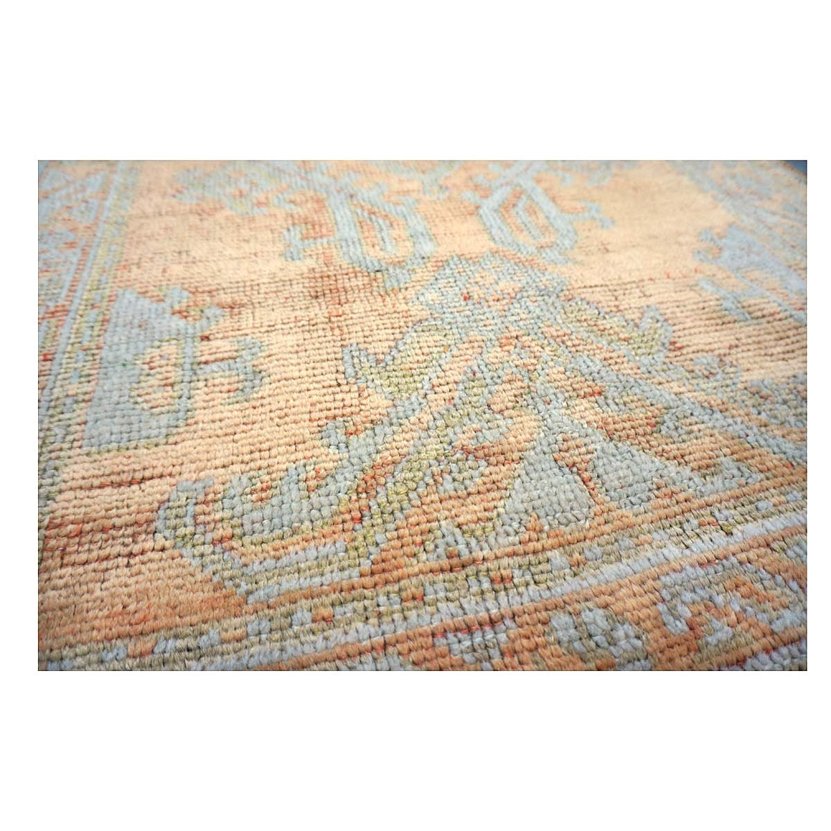 Antique Turkish Oushak 3X11 Golden Beige & Ivory Handmade Runner Rug #1140253
