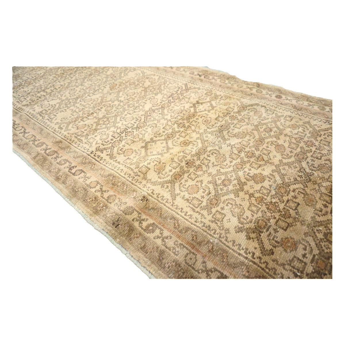 Persian Malayer Wool 2x8 Ivory & Taupe Handmade Runner Rug #1140270