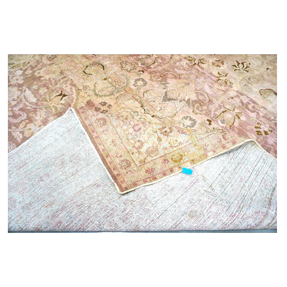 Antique Persian Tabriz Wool 7x10 Tan, Pink & Brown Handmade Area Rug #1140548