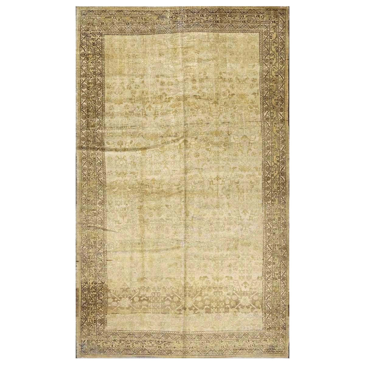 Antique Persian Malayer Wool 5x9 Gold & Tan Handmade Area Rug #1140559