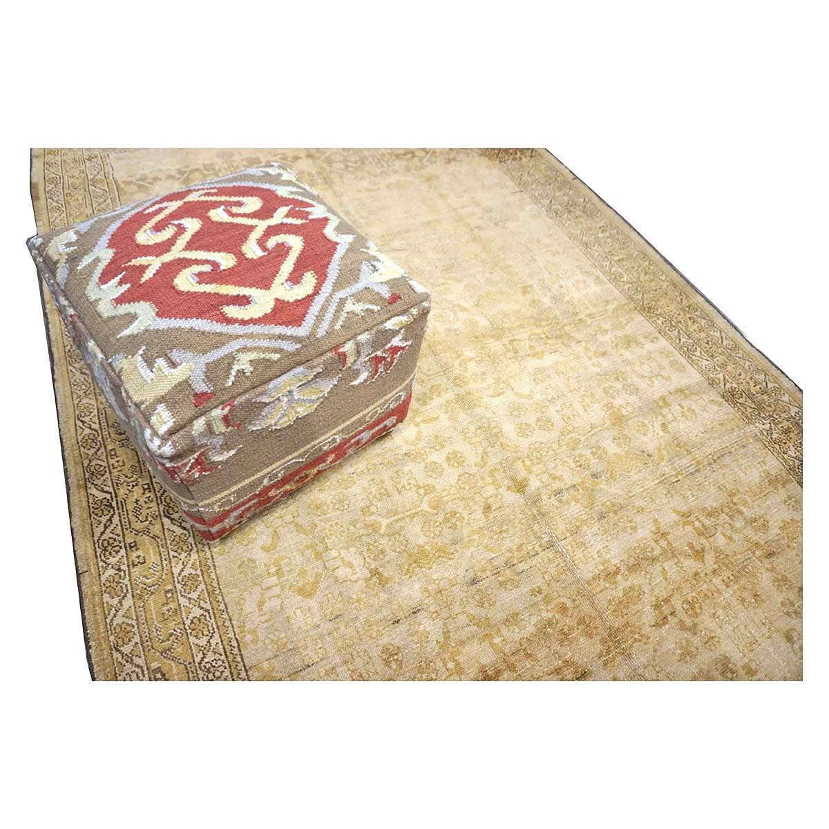 Antique Persian Malayer Wool 5x9 Gold & Tan Handmade Area Rug #1140559