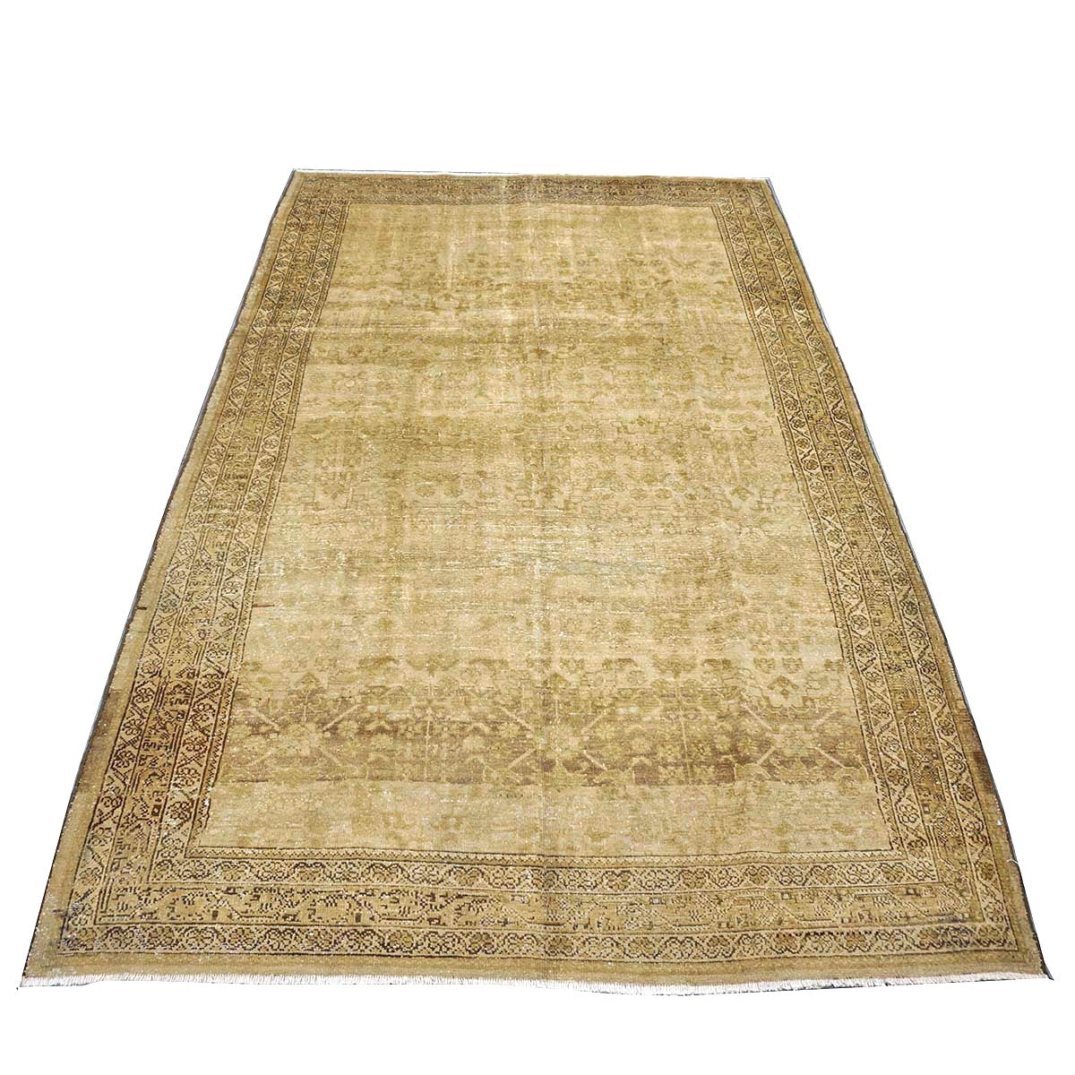 Antique Persian Malayer Wool 5x9 Gold & Tan Handmade Area Rug #1140559