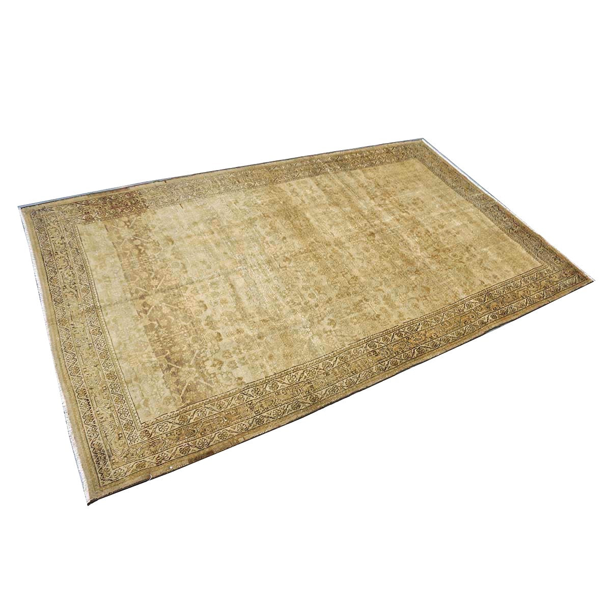 Antique Persian Malayer Wool 5x9 Gold & Tan Handmade Area Rug #1140559