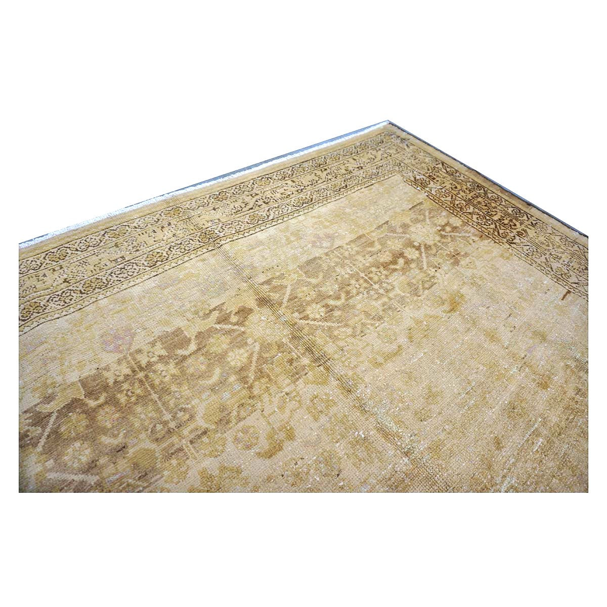 Antique Persian Malayer Wool 5x9 Gold & Tan Handmade Area Rug #1140559