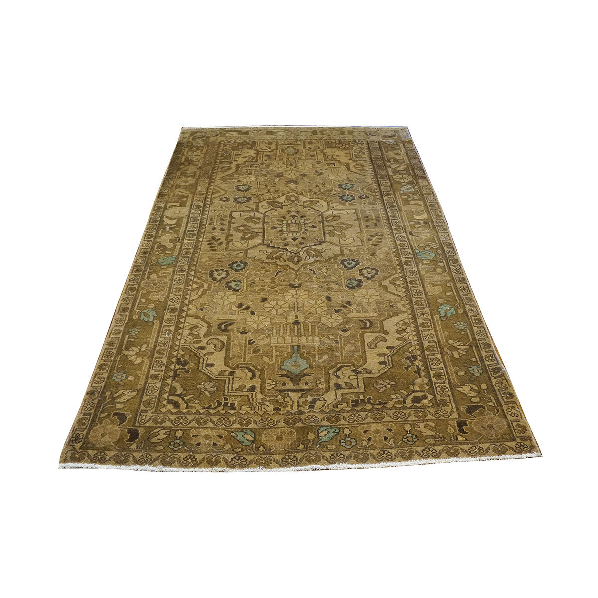 Antique Persian Malayer Wool 5X7 Tan, Brown & Blue Handmade Area Rug #1140660