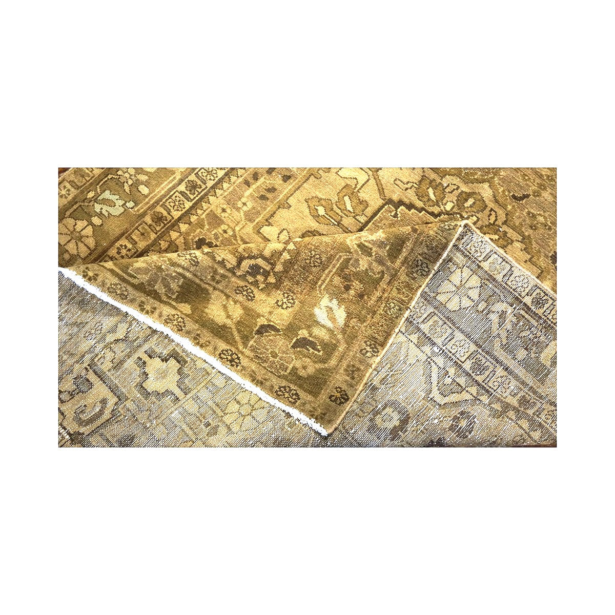 Antique Persian Malayer Wool 5X7 Tan, Brown & Blue Handmade Area Rug #1140660