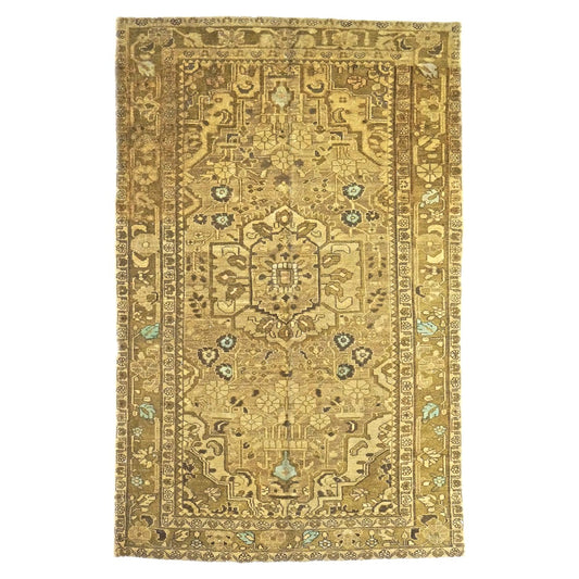 Antique Persian Malayer Wool 5X7 Tan, Brown & Blue Handmade Area Rug #1140660