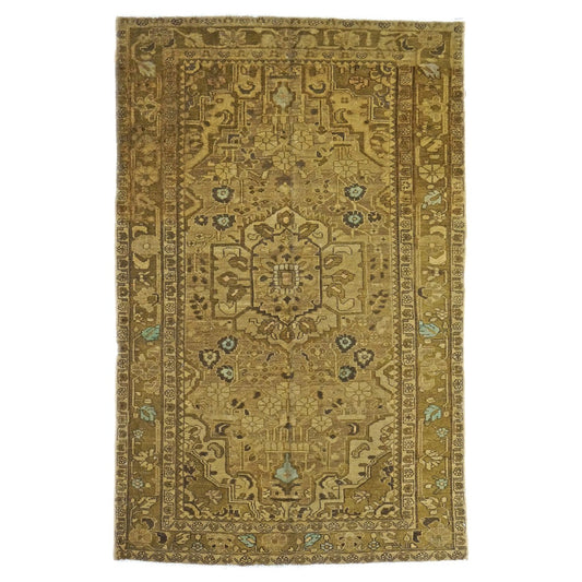 Antique Persian Malayer Wool 5X7 Tan, Brown & Blue Handmade Area Rug #1140660