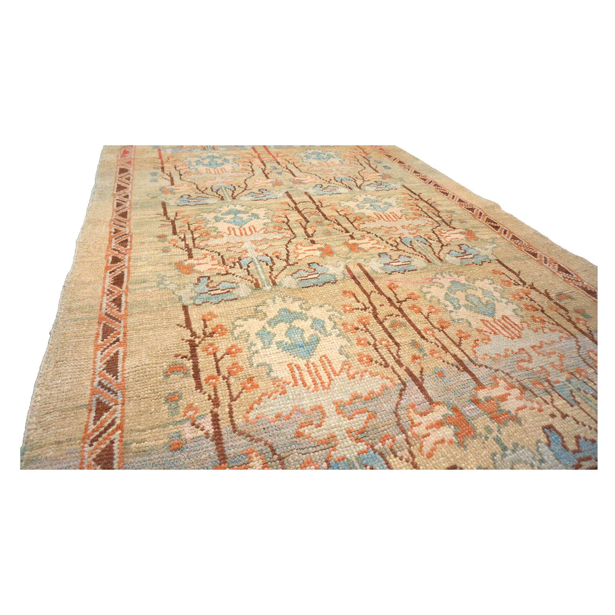 21st Century Turkish Donegal Wool 5x9 Tan and Rust Handmade Area Rug #1140876