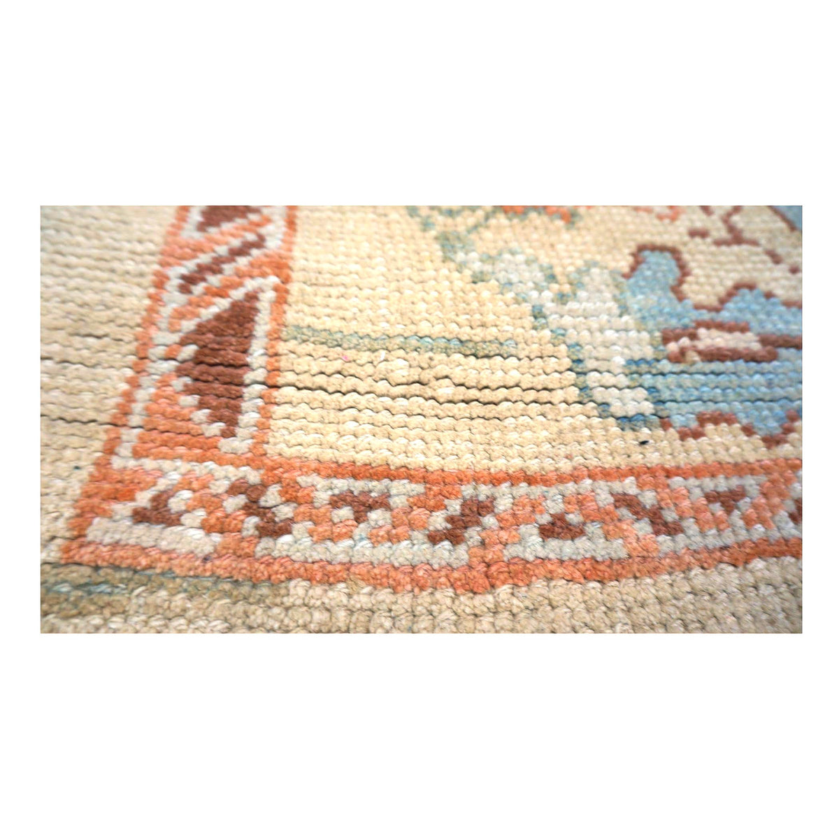 21st Century Turkish Donegal Wool 5x9 Tan and Rust Handmade Area Rug #1140876