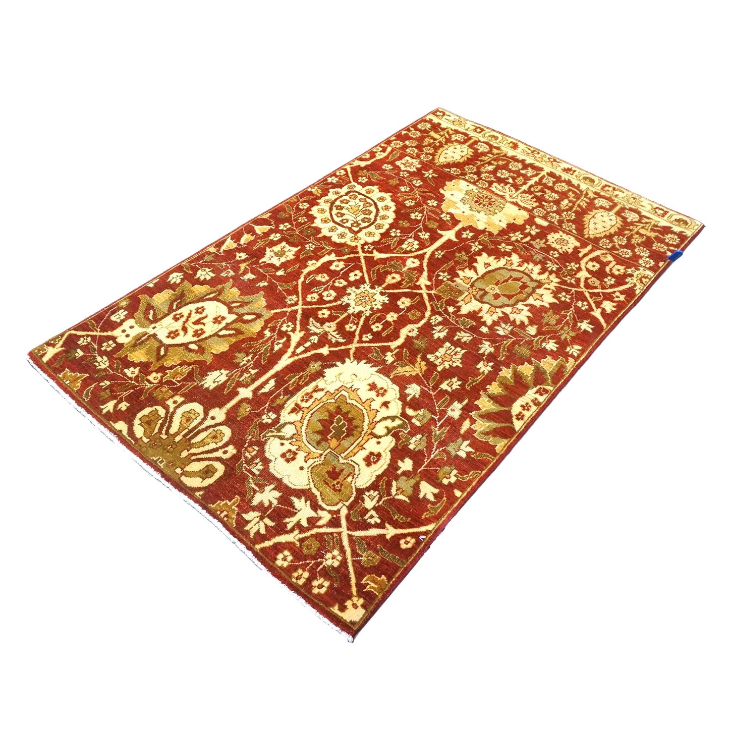 Turkish Tabriz Wool 3x5 Red & Ivory Handmade Area Rug #1141252