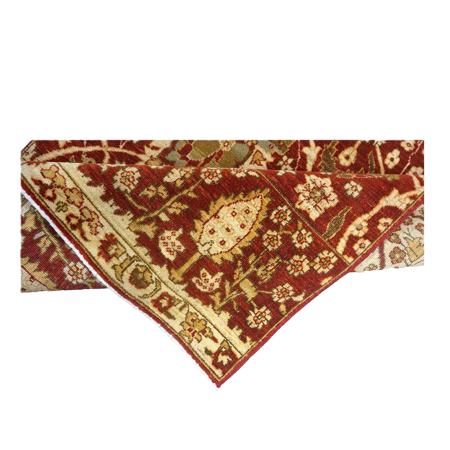 Turkish Tabriz Wool 3x5 Red & Ivory Handmade Area Rug #1141252