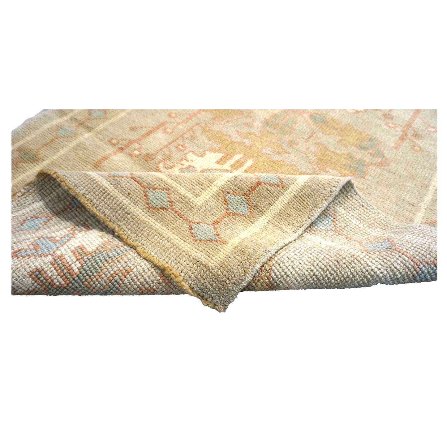 Turkish Donegal Wool 4x8 Tan, Olive & Rust Handmade Gallery Rug #1141572
