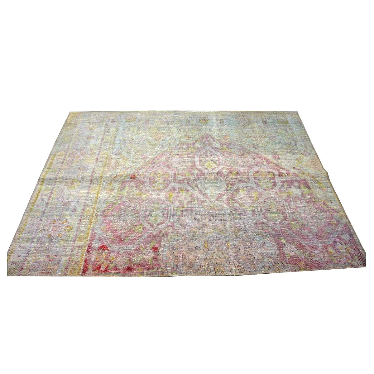 Antique Persian Flatweave Wool 6x8 Red, Gold & Green Handmade Area Rug #1141985