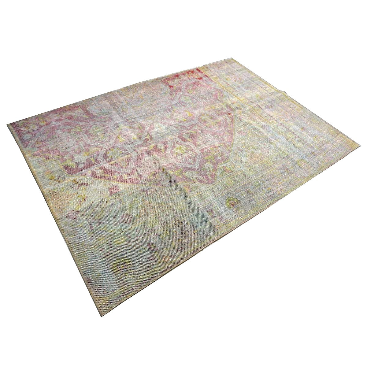 Antique Persian Flatweave Wool 6x8 Red, Gold & Green Handmade Area Rug #1141985