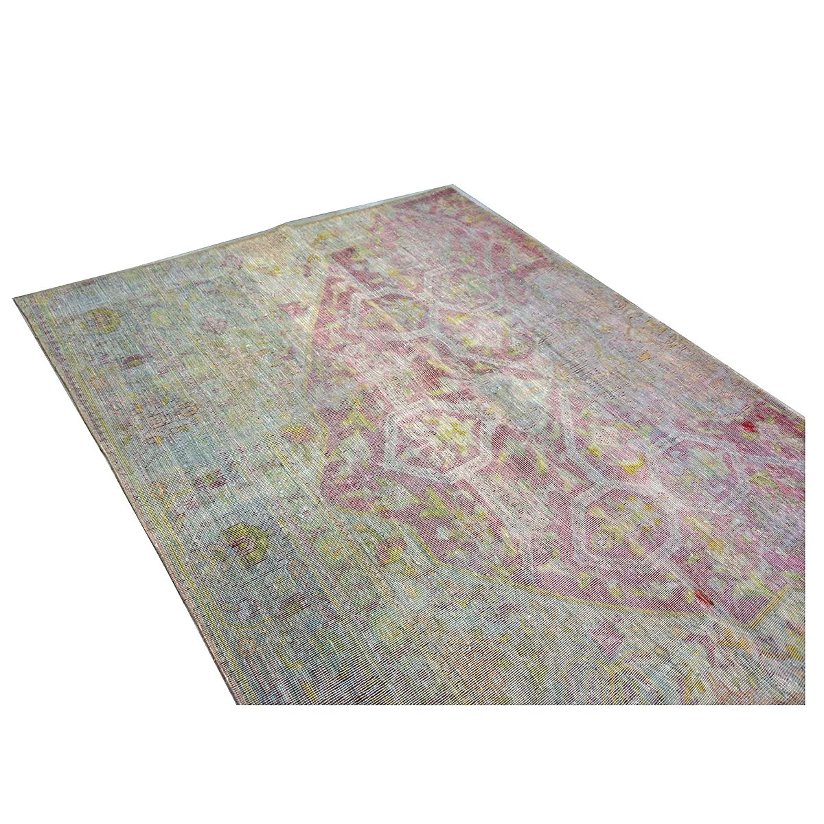 Antique Persian Flatweave Wool 6x8 Red, Gold & Green Handmade Area Rug #1141985