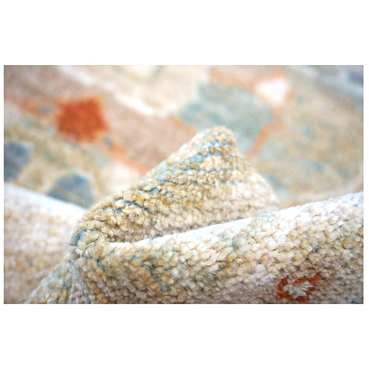 Persian Sultanabad Wool 3x12 Khaki, Slate, & Rust Handmade Runner Rug #1142113