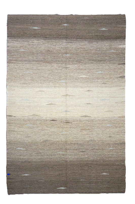 Turkish Safari Kilim Wool 6x9 Taupe, Grey & Ivory Handmade Area Rug #1142172