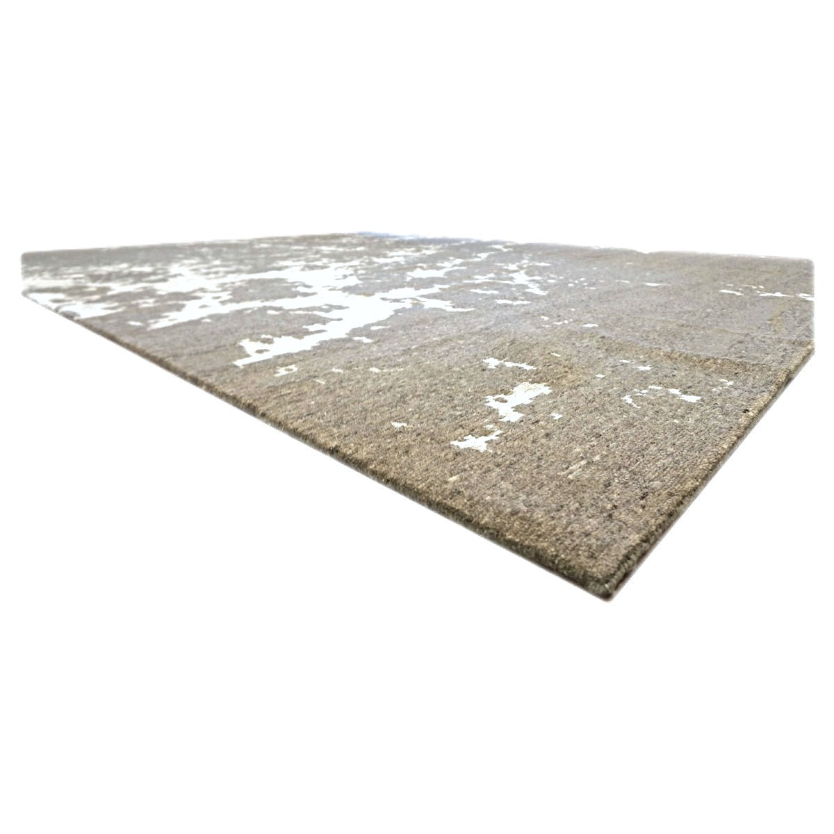 Nepalese Modern Wool & Silk 9X12 Grey & Ivory Handmade Area Rug #1142340