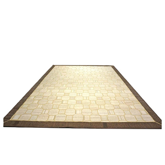 Turkish Retro Kilim Flatweave Wool 12x15 Ivory, Beige & Brown Handmade Area Rug #1142407