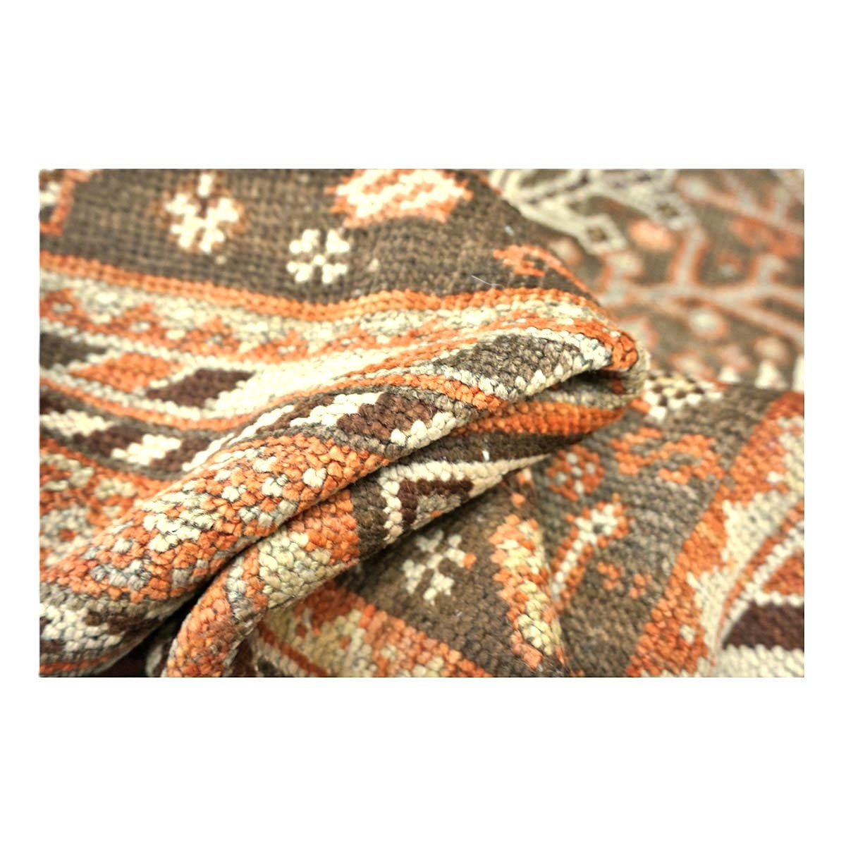 Antique Persian Shiraz Wool 5x9 Taupe, Rust & Ivory Handmade Area Rug #1142505