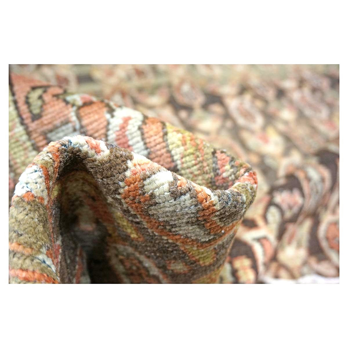 Antique Persian Malayer Wool 5x13 Brown & Rust Handmade Gallery Rug #1142544