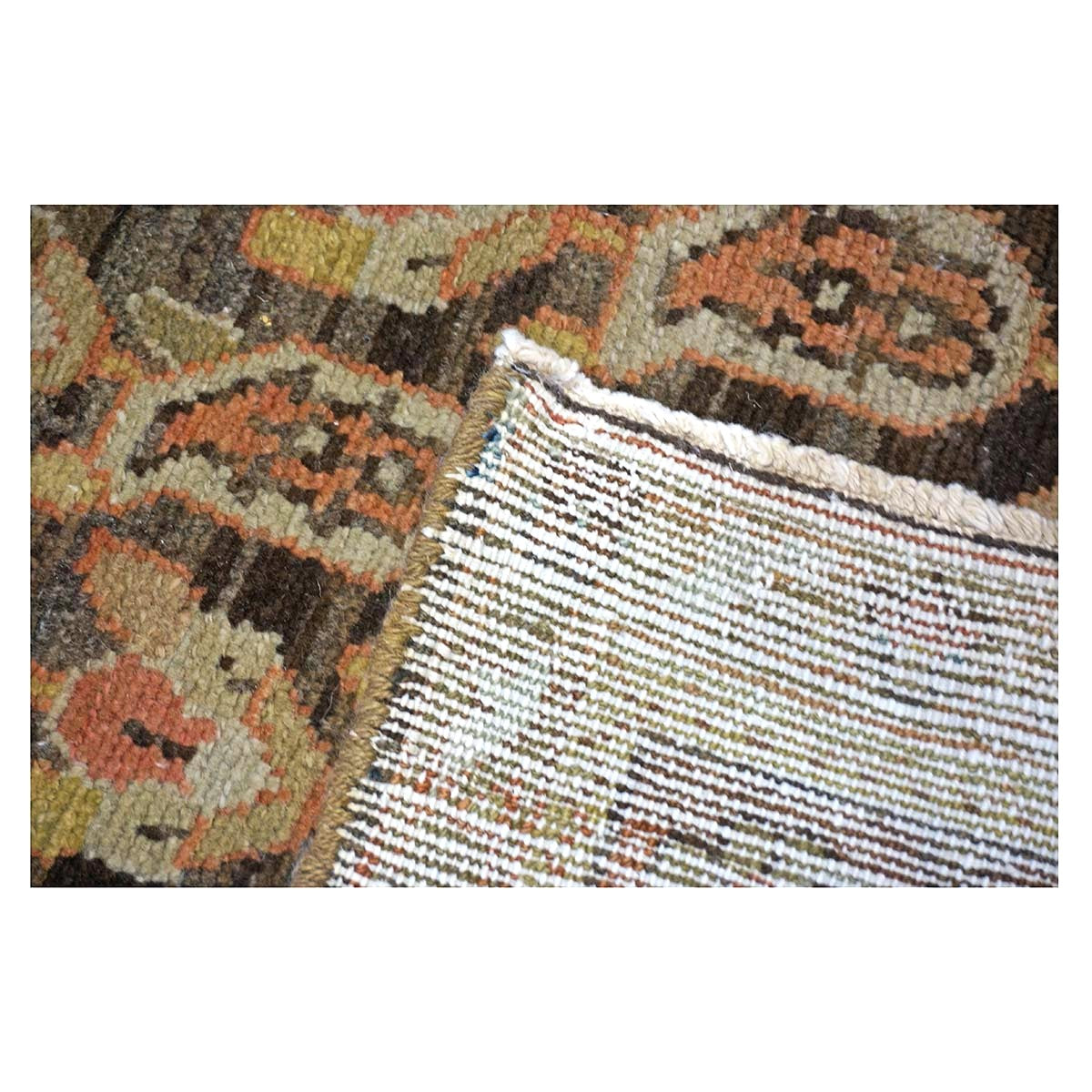 Antique Persian Malayer Wool 5x13 Brown & Rust Handmade Gallery Rug #1142544